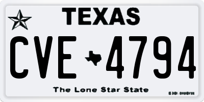 TX license plate CVE4794