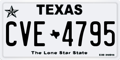 TX license plate CVE4795