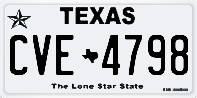 TX license plate CVE4798