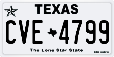 TX license plate CVE4799