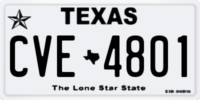 TX license plate CVE4801