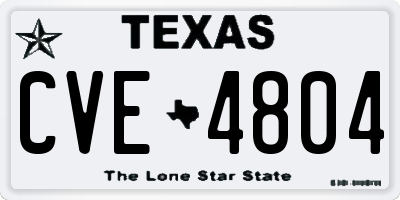 TX license plate CVE4804