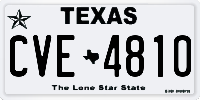 TX license plate CVE4810
