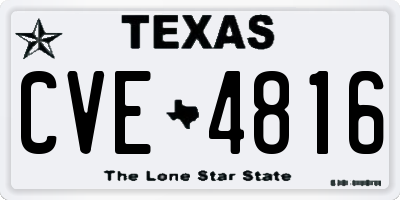 TX license plate CVE4816