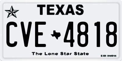 TX license plate CVE4818