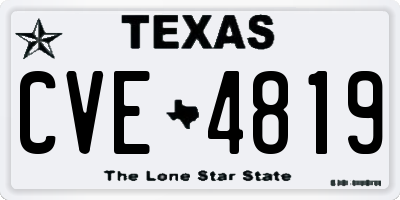 TX license plate CVE4819