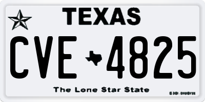 TX license plate CVE4825