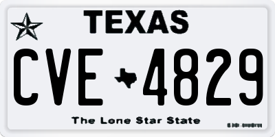 TX license plate CVE4829