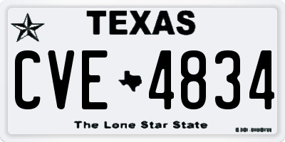 TX license plate CVE4834