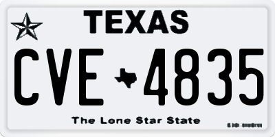 TX license plate CVE4835