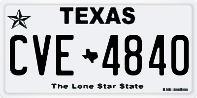 TX license plate CVE4840