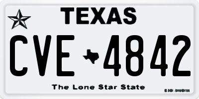 TX license plate CVE4842