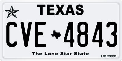 TX license plate CVE4843
