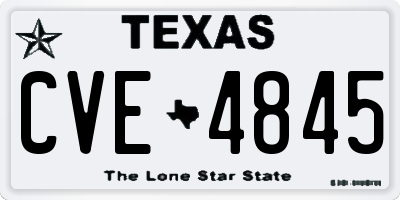 TX license plate CVE4845