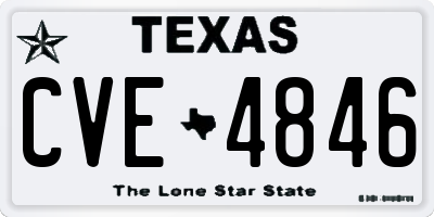 TX license plate CVE4846