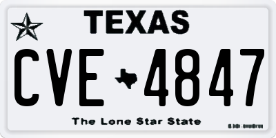 TX license plate CVE4847