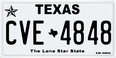 TX license plate CVE4848
