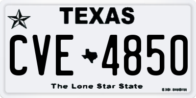 TX license plate CVE4850