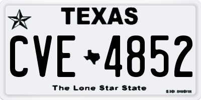 TX license plate CVE4852