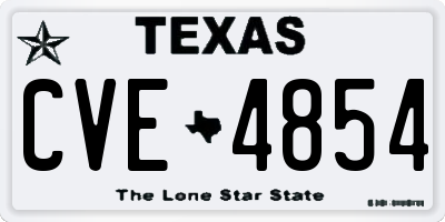 TX license plate CVE4854