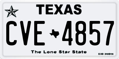 TX license plate CVE4857