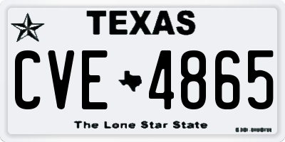 TX license plate CVE4865