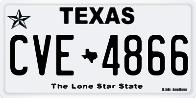 TX license plate CVE4866
