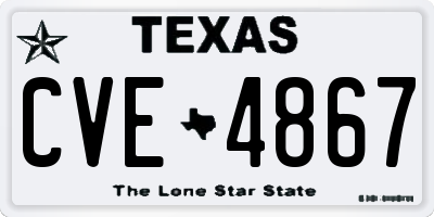TX license plate CVE4867