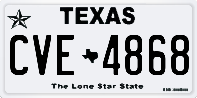 TX license plate CVE4868