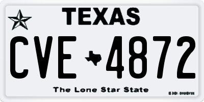 TX license plate CVE4872