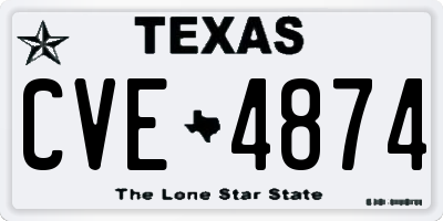TX license plate CVE4874