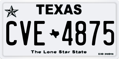 TX license plate CVE4875