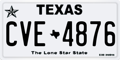 TX license plate CVE4876