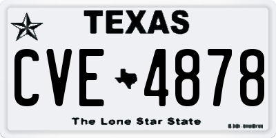 TX license plate CVE4878