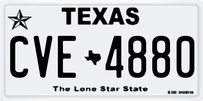 TX license plate CVE4880