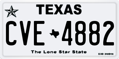 TX license plate CVE4882