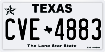 TX license plate CVE4883