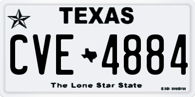 TX license plate CVE4884