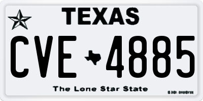 TX license plate CVE4885