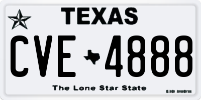 TX license plate CVE4888