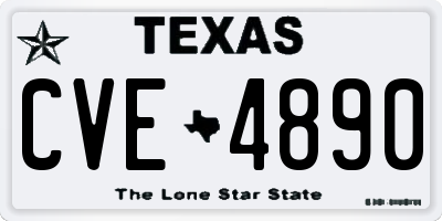 TX license plate CVE4890