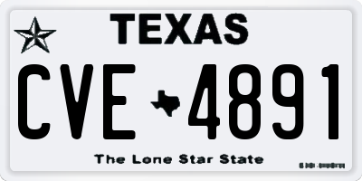 TX license plate CVE4891