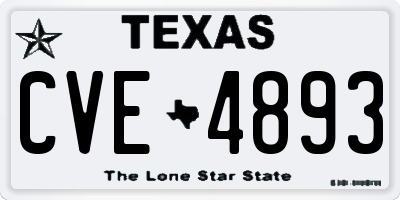TX license plate CVE4893
