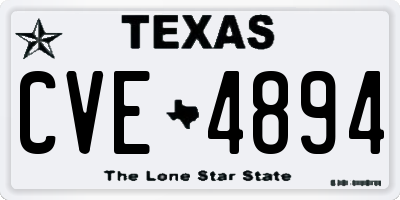 TX license plate CVE4894