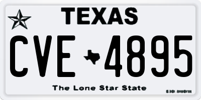 TX license plate CVE4895