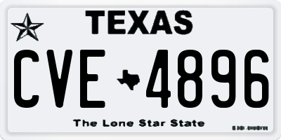 TX license plate CVE4896
