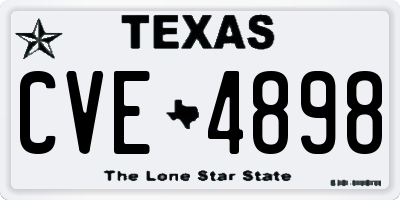 TX license plate CVE4898