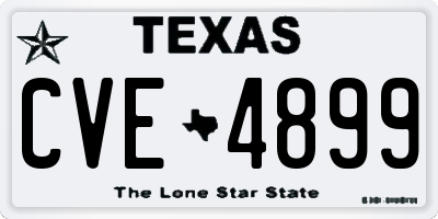 TX license plate CVE4899