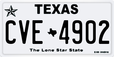TX license plate CVE4902