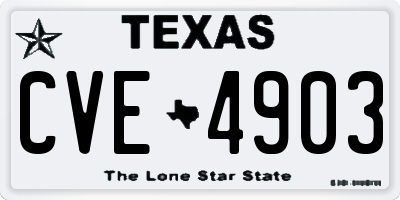 TX license plate CVE4903